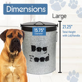 Large Dog 60lb Pet Food Storage Canister with Scoop – Durable & Airtight for Freshnesss, Minimalist Design & Recyclable, Huge Large Metal Container (Dog Bin - Large Size)